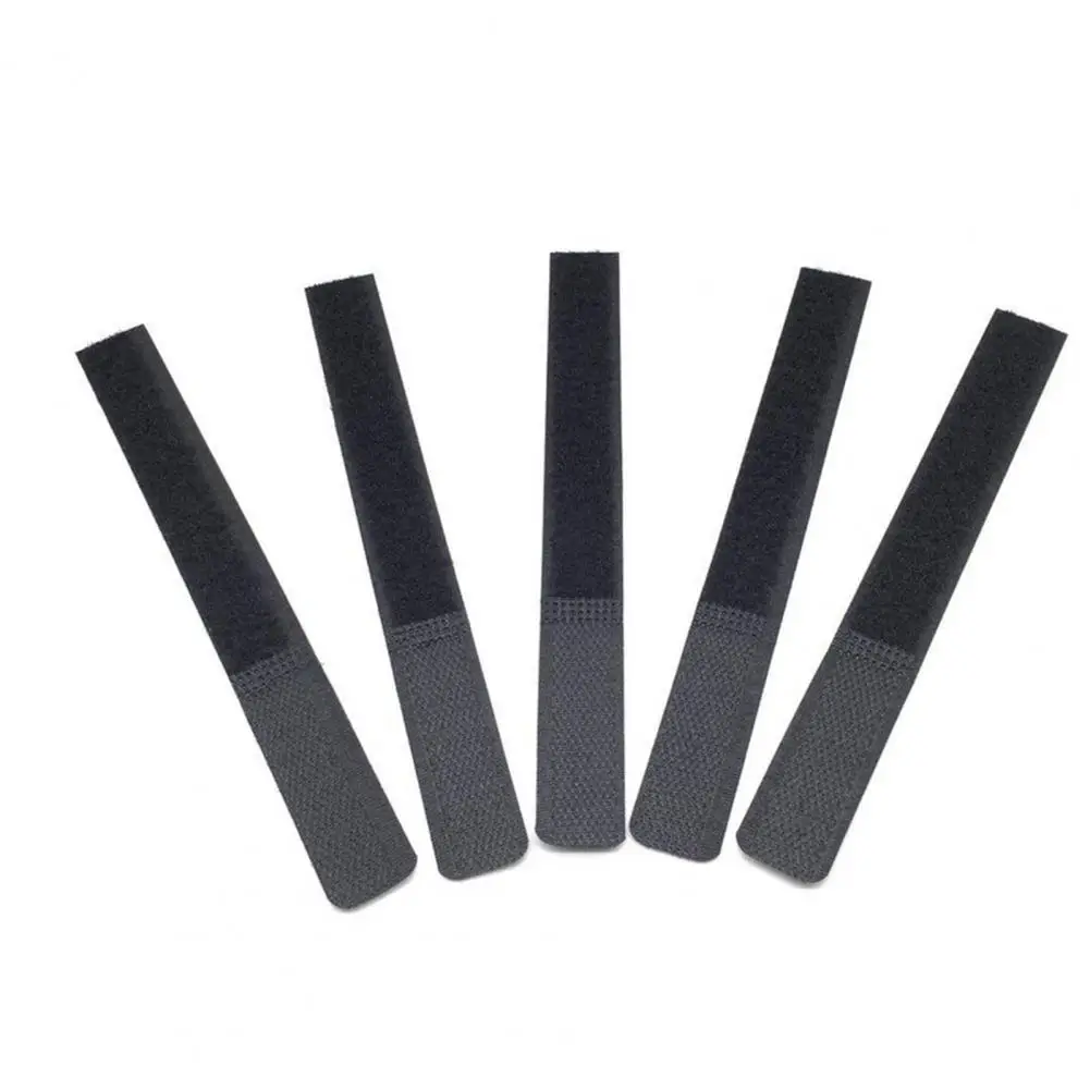 Sujetadores de Cable de datos adhesivos fuertes, cinta de Velcro negra, gancho y bucle, accesorios de costura, 6 unids/set