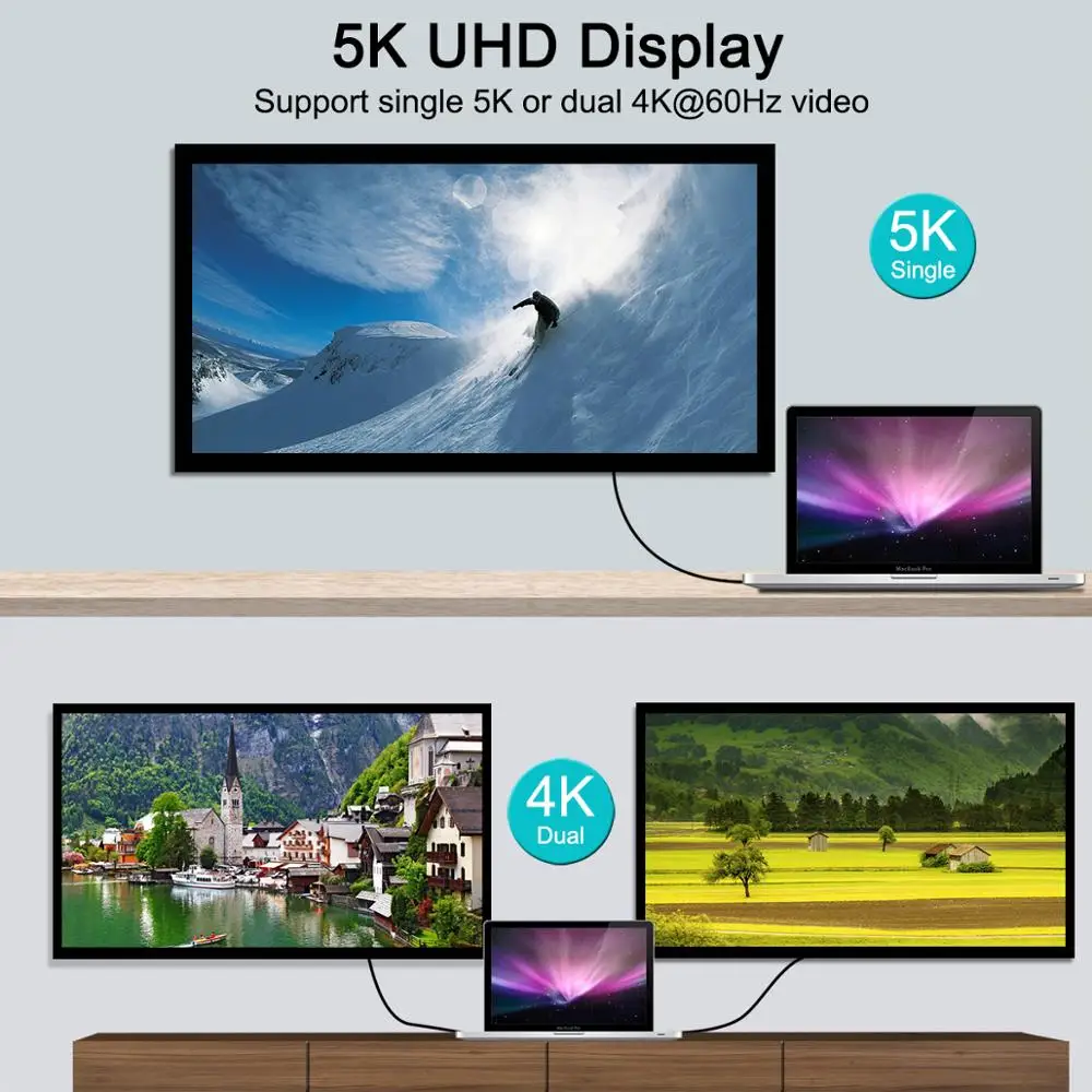 Cable Thunderbolt certificado 40Gbps 100W Cable Thunderbolt 3 Real genuino Cable Thunderbolt 3 macho a macho Resoluciones 5K - imagen 3