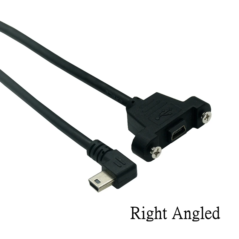Cable de montaje en Panel de extensión Mini USB macho a Mini USB hembra en ángulo de 90 grados en ángulo arriba y abajo derecho izquierdo con tornillos 30cm - imagen 5