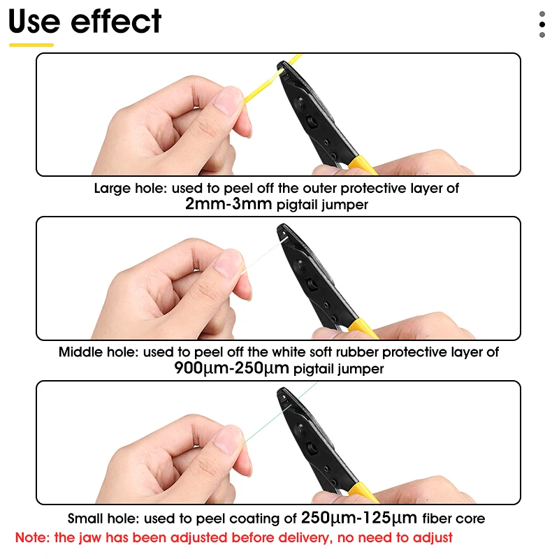 Pelacables de fibra óptica, herramienta FTTH de pelado de cables de un solo puerto, doble o tres puertos, CFS-2/CFS-3/FO103-S (opcional) - imagen 5