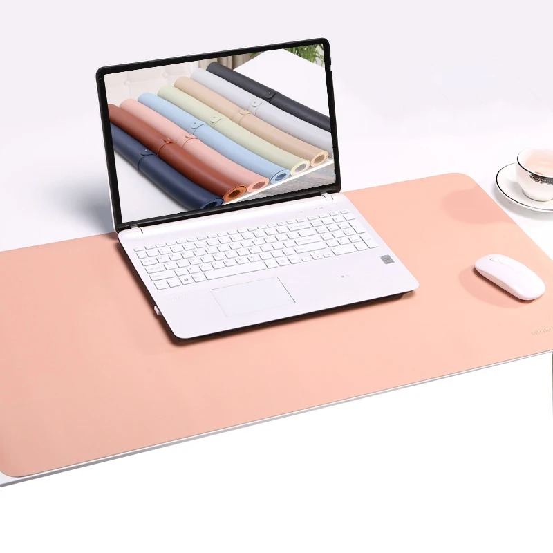 Muismat-alfombrilla de ratón de cuero PU para juegos, gran calidad, resistente al agua, antisuciedad, alfombrilla de escritorio acolchada para mascotas - imagen 5