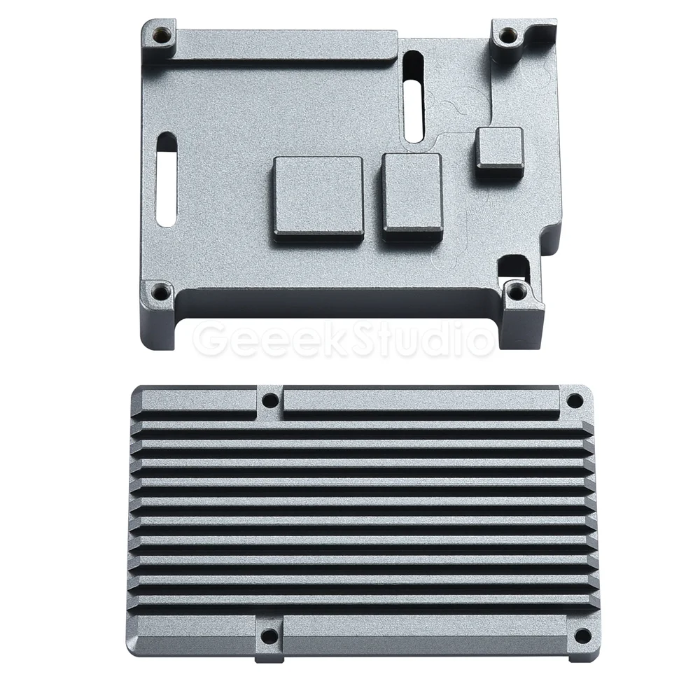 Carcasa de aleación de aluminio para Raspberry Pi 4B, disipador térmico de refrigeración pasiva, 2 piezas, cabezal de 20 pines, carcasa de Metal para RPI 4 Modelo B - imagen 2