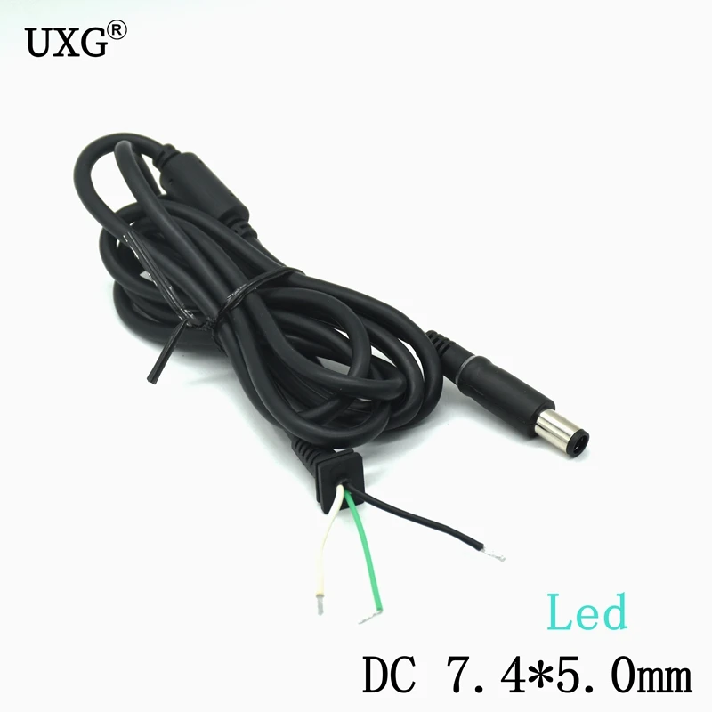 1,2 M 7,4 x 5,0 mm Power DC Jack cargador adaptador enchufe Cable conector Cable de alimentación con luz LED para portátil Dell HP