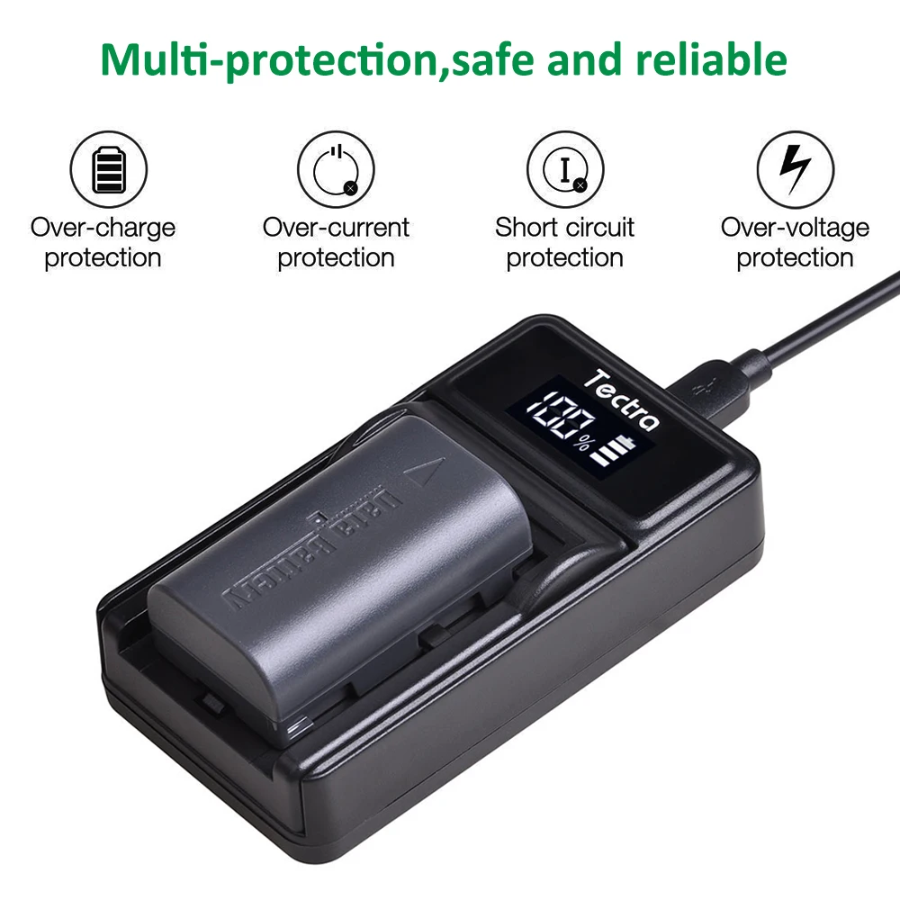 Batería BN-VF808 BN VF808 + cargador USB LED para JVC, BN-VF808U, GZ-HD7, GZ-MG575, GZ-MG555, GR-D750, GR-D760, 1 ud. - imagen 3