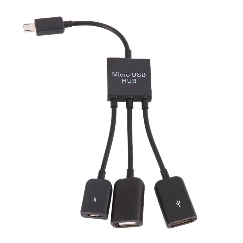 El más nuevo 3 en 1 Micro USB tipo C HUB macho a hembra doble USB 2,0 Cable adaptador OTG para teléfono inteligente ordenador tableta 3 puertos - imagen 5