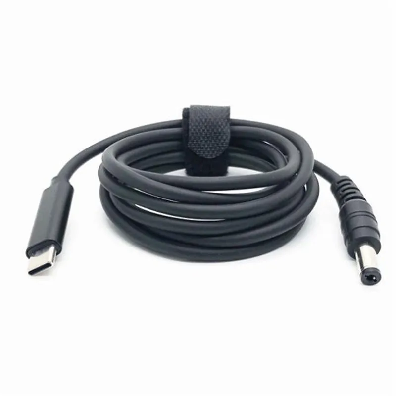 USB 3,1 tipo C a DC 5,5x2,1 macho a macho, cargador de ordenador portátil, Cable adaptador de corriente CC, señuelo disparador, carga PD 5,5x2,1mm, 1,5 m - imagen 2