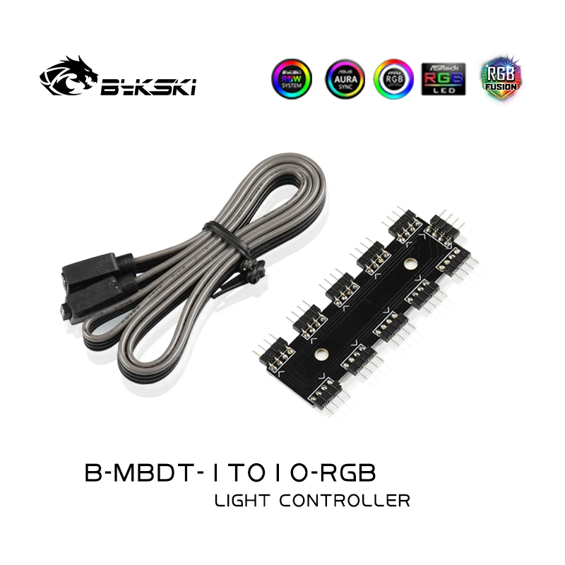 Bykski-Tira de luces LED RGB /A-RGB Hub/cabezal RGB extensible de 1 a 10, 4 pines, 12v, 3 pines, 5V, adaptador RGB