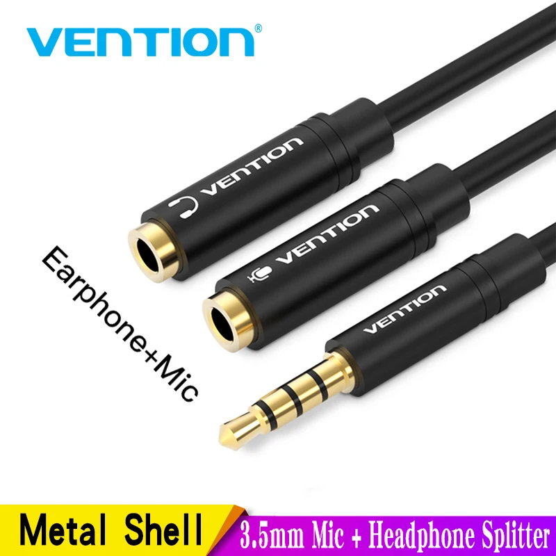 Divisor Micrófono Auriculares 3.5mm Cable Audio Cable Auxiliar Empalme Ordenador Divisor Teléfono Móvil Auriculares