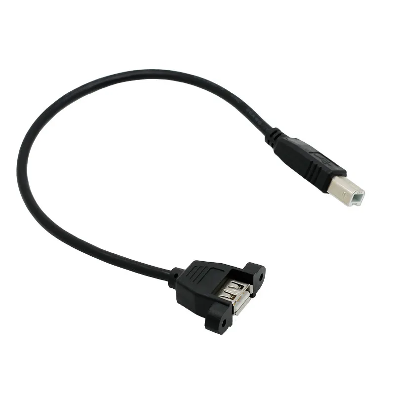 USB a impresora Cable de extensión macho tipo USB-BM a conector hembra con orificios para tornillos fijos 30 cm - imagen 3