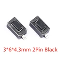 3X6X4.3mm 2Pin Black