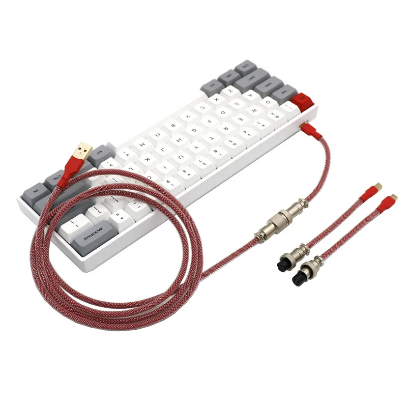 Angitu Teclado Mecánico Cable USB A TIPO C, Mini 5 pines, Micro Conector Con Aviador GX12 - imagen 4