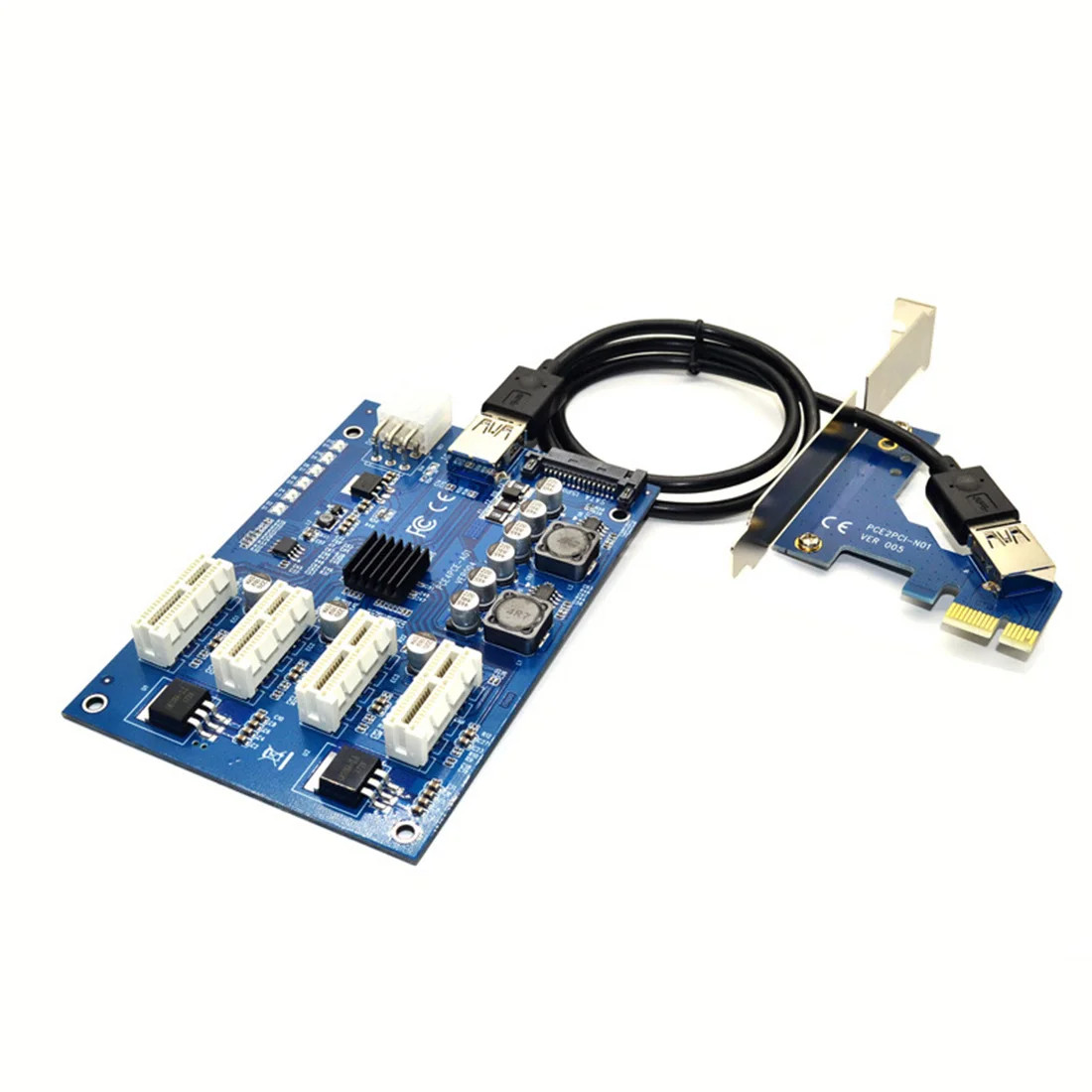 Tarjeta de expansión M.2 M KEY/PCI-E X1 a 4PCI-E X16, multiplicador de interruptor PCI Express de 1 a 4 puertos, HUB, tarjeta elevadora USB Sata de 6 pines - imagen 4