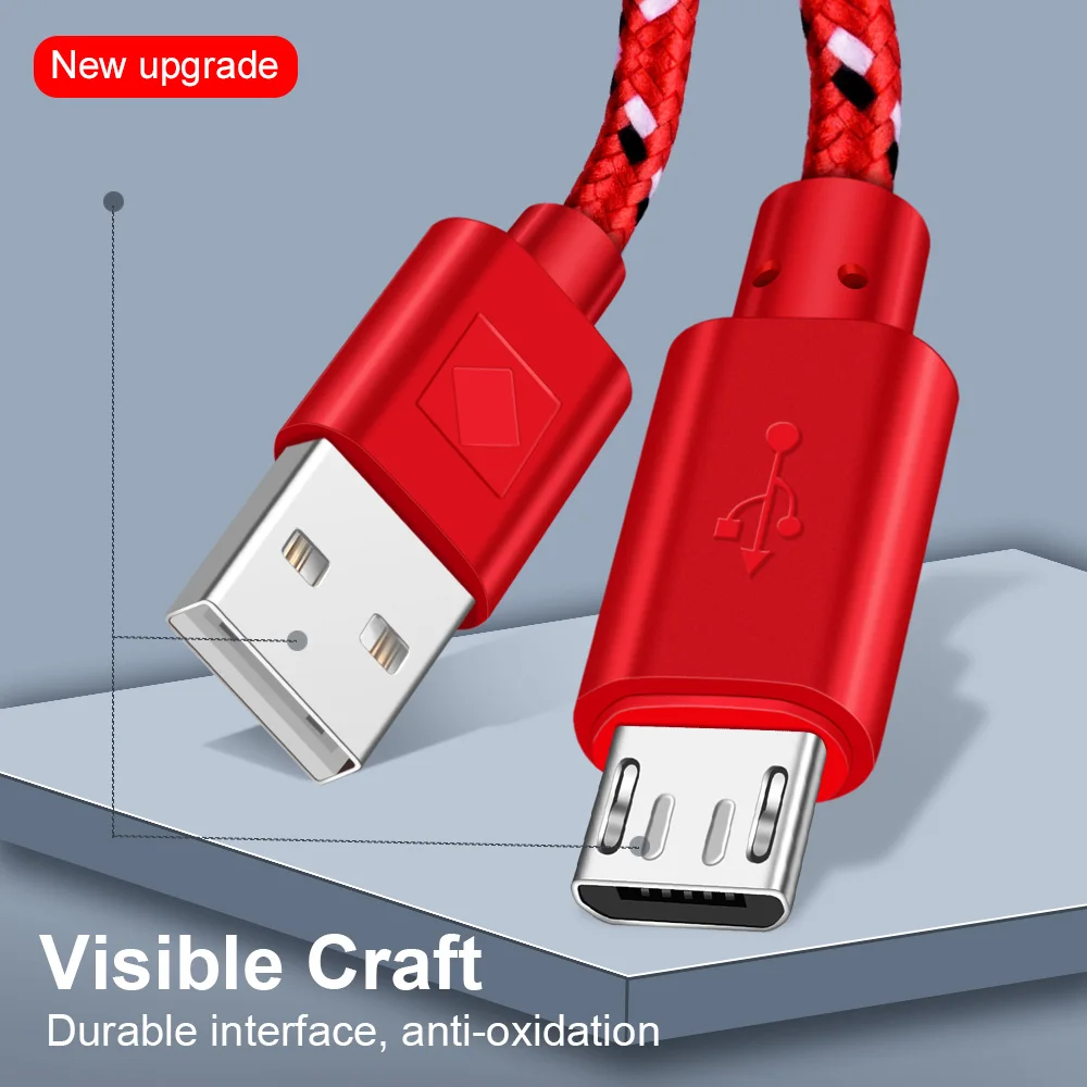 Cable Micro USB de carga rápida, adaptador de cargador de datos para Samsung S7, Xiaomi, Huawei, teléfono Android, 0,5 M, 1M, 2M, 3M - imagen 3