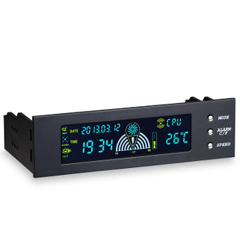 Controlador de ventilador de ordenador de 5,25 pulgadas, 12V, 3 ventiladores, controlador de velocidad, Sensor de temperatura, pantalla Digital LCD, Panel frontal para PC - imagen 3