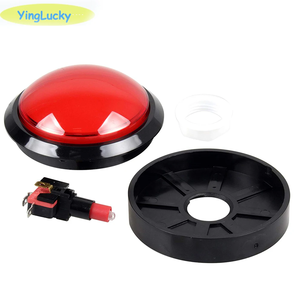 Pulsador Arcade LED 12V Cúpula Grande 100mm Microinterruptor