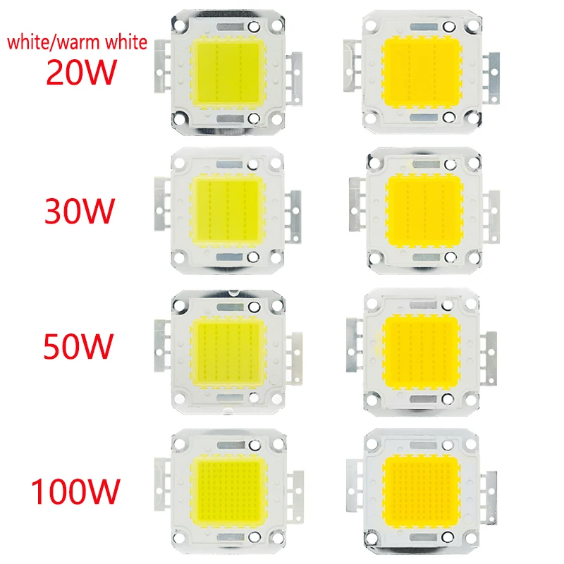 10W 20W 30W 50W 100W CHIP LED blanco/blanco cálido cuentas de lámpara de alta potencia integradas 24*44mil 32V-34V 3200K-6500K 600-3000MA