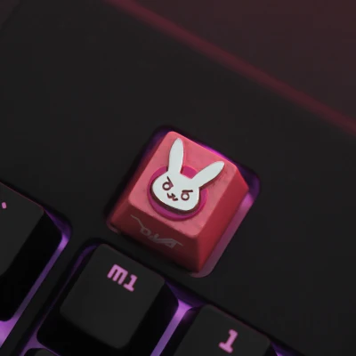 Teclado mecánico de Metal, tapa de llave de aleación de aluminio con personalidad para tecla de juego OW DVA, 1 ud.