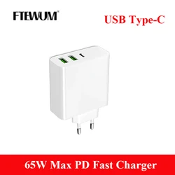 Cargador USB-C 65W PD Rápido para Portátil y Móvil