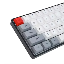 61 Dye Sub-Juego de teclas blancas y grises PBT, espacio dividido para interruptores MX 61, GK61, GK61x, GK61xs, SK61, DZ60