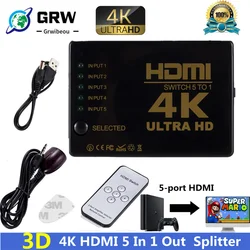 Switch HDMI 5 a 1 - 4K UHD para Consolas, PC y TV
