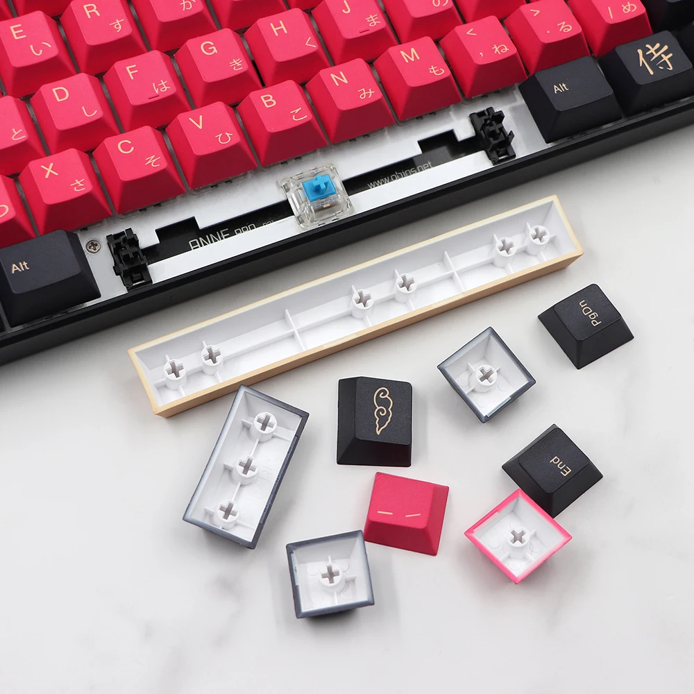 135 teclas/juego tema Samurai rojo PBT Dye Subbed Keycap para Mx Cherry Switch Teclado mecánico gmk Keycap Cherry Profile Key Cap - imagen 2
