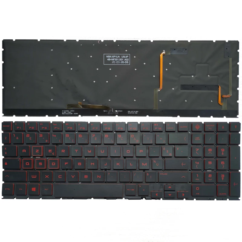 Nuevo teclado francés retroiluminado para HP 15-DH 15-DC TPN-C144 Q211 C143 OMEN 15 DC DC0003la DC005TX DC0004TX 15-DH TPN-Q211 FR