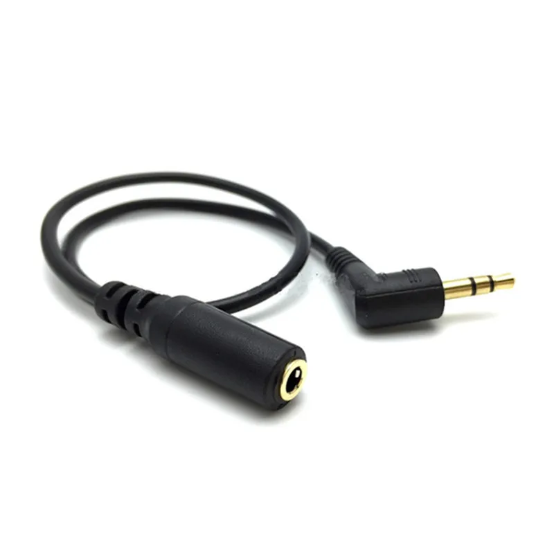 Cable de extensión macho a hembra de 3 polos de Audio estéreo, 3,5mm, 15cm, 90 grados, Cable auxiliar en ángulo recto