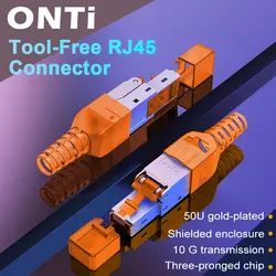 ONTi Conector RJ45 CAT8 Blindado Alta Velocidad Sin Herramientas