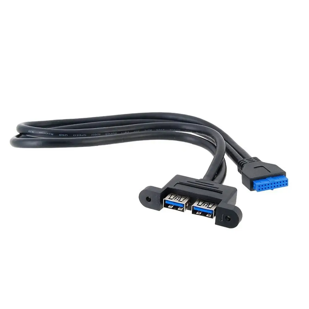 Cable Adaptador Extensión Cabezal Placa Base USB 3.0 Conector Doble USB Hembra Hembra Extensor 20 Pines 50CM - imagen 4