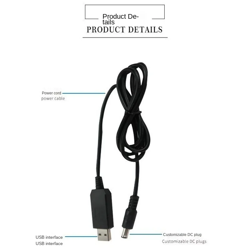 La fuente de alimentación móvil de línea de conversión USB de 5V a 9V y 12V está conectada a la línea de conexión del enrutador, luz indicadora de Cable de tensión - imagen 5