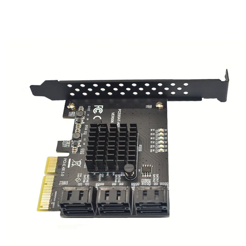 Controlador SATA 3 PCI-E/PCIE SATA de 6 puertos, tarjeta de expansión PCI Express, Chip ASMedia ASM1166 de 6Gbps, multiplicador SATA SATA3 para HDD SSD - imagen 5