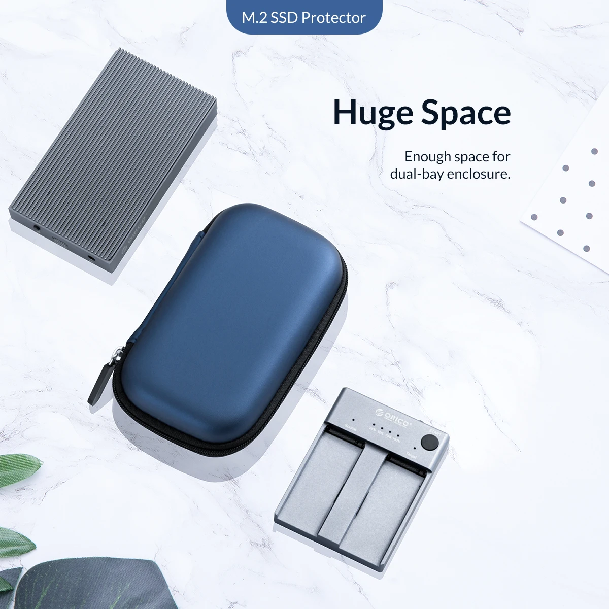 ORICO-disco duro M.2 EVA portátil, bolsa de protección de almacenamiento para M2 SSD, Csae, auriculares, línea de datos, unidad Flash USB, PSSD - imagen 4