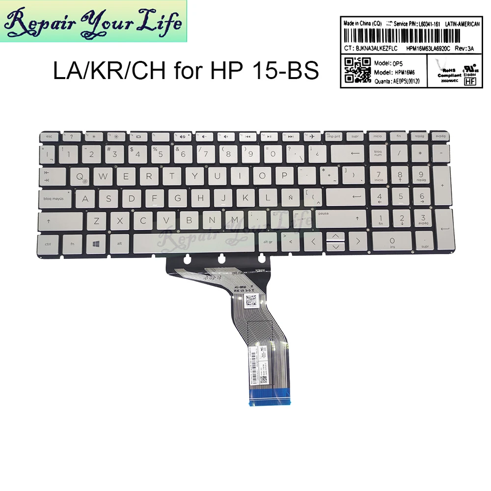 Teclado chino para ordenador portátil, accesorio con retroiluminación para HP pavlova 15-BS 15-BP 15-BW 15T-BS 17-BS 250 256 G6 L60341-161 L60344-AD1