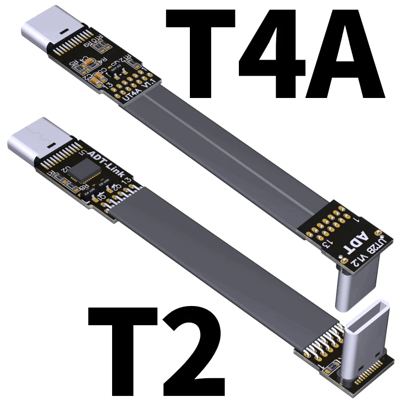 Cable USB-C Extensión Plano 90° 10Gbps FPV Macho a Hembra