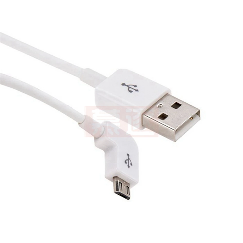 USB 2,0 par macho micro USB codo izquierdo 90 grados teléfono móvil tableta cable de datos de carga blanco y negro - imagen 5