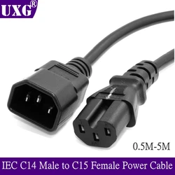 Cable de extension de potencia IEC 60320 C14/C15, 1-5 m