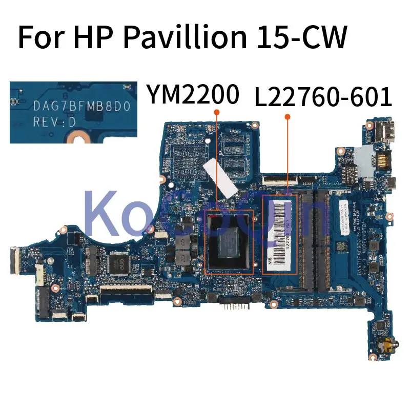 Placa base para portátil HP Pavillion 15-CW YM2200 L22760-601 DAG7BFMB8D0 DDR4 - imagen 2