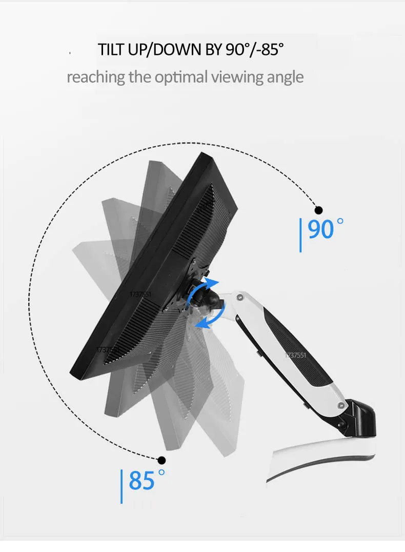GM124U-D-soporte Multimedia para MoniTor de escritorio, brazo Dual de 10-27 pulgadas, para ordenador portátil, de movimiento completo - imagen 5