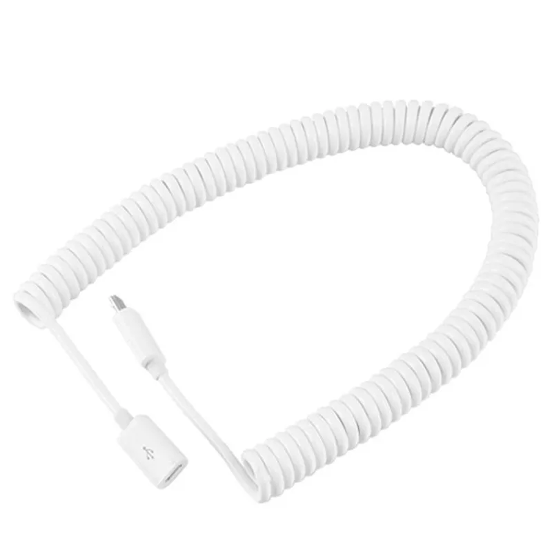 Cable espiral de carga de extensión Micro USB B macho hembra M/F en espiral - imagen 2