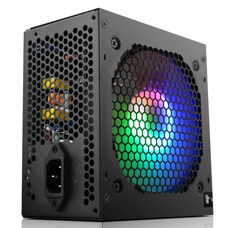 Aigo Fonte 500W 600W 700W 800W 1000W fuente de alimentación DIY Gaming 120mm RGB ventilador ATX PC ordenador de escritorio fuente de alimentación PSU para 7800x3d - imagen 5