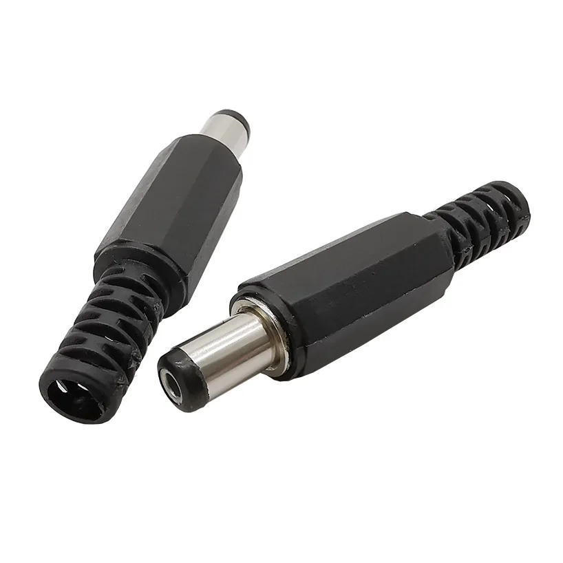 10 Uds (5 pares) 5,5*2,1 MM plástico DC enchufe macho hembra Jack tornillo tuerca conector de montaje en Panel 12V 3A 5,5x2,1 MM DC022 - imagen 5
