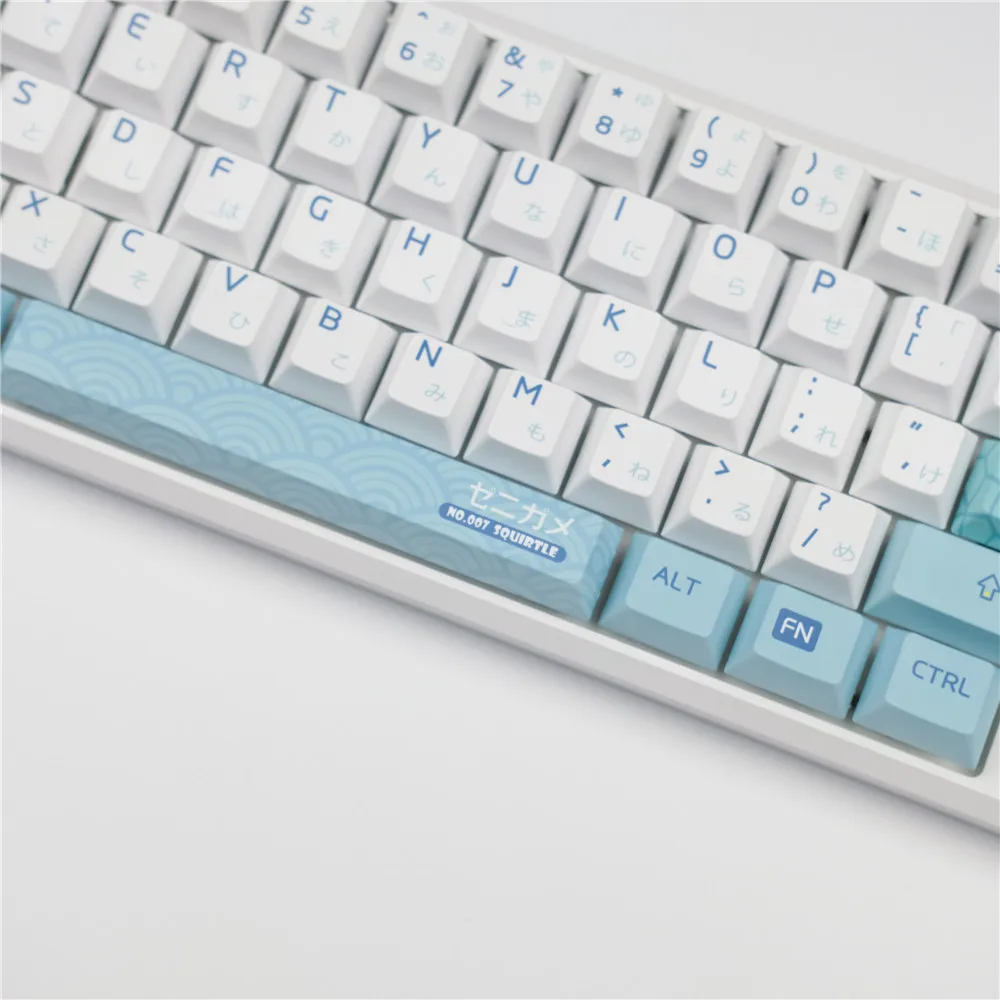 Juego de 130 teclas con tema de tortuga pequeña para teclado mecánico MX Switch PBT, 5 lados, subcama de tinte, teclas bonitas, perfil de cereza - imagen 3