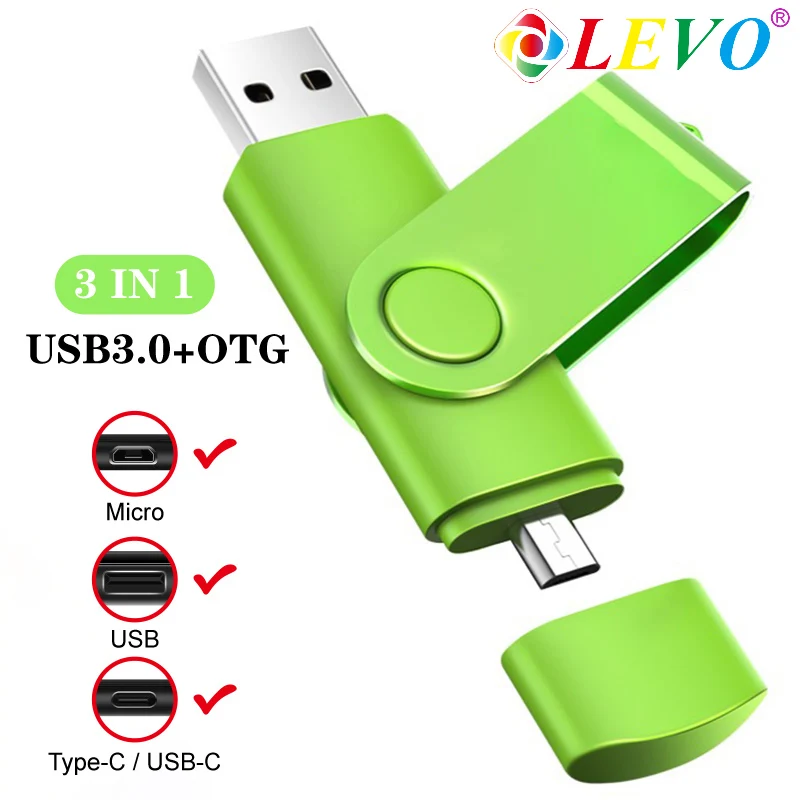 Adaptador OTG 3 en 1 USB Tipo C Micro