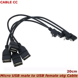 Cable OTG Android Micro USB Macho a Hembra 90° – 20cm