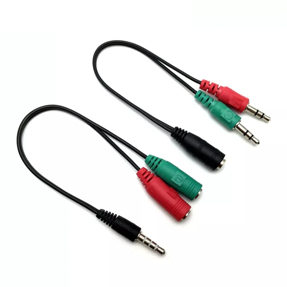 Divisor de audio y estéreo de 3,5 mm, 2 buses, 1-ovynlichen/1-ovynlich, adaptador de kabel de 2 autobuses, mit separar kopfhörer/mikrofon stecker - imagen 2