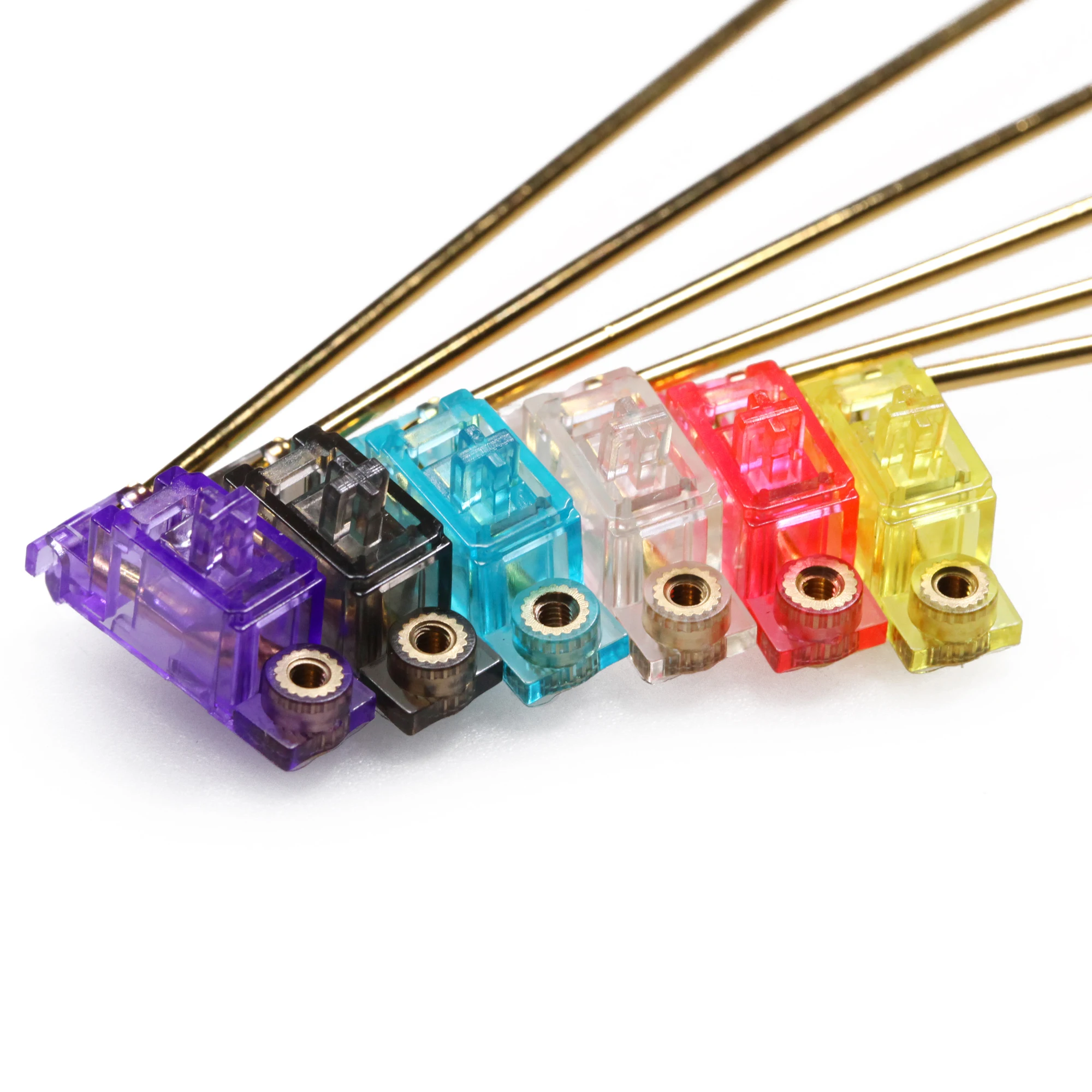 EGS-tornillo Pcb chapado en oro transparente, estabilizador para teclado mecánico personalizado, xd64, BM60, xd87, azul, amarillo, rojo, cian, morado