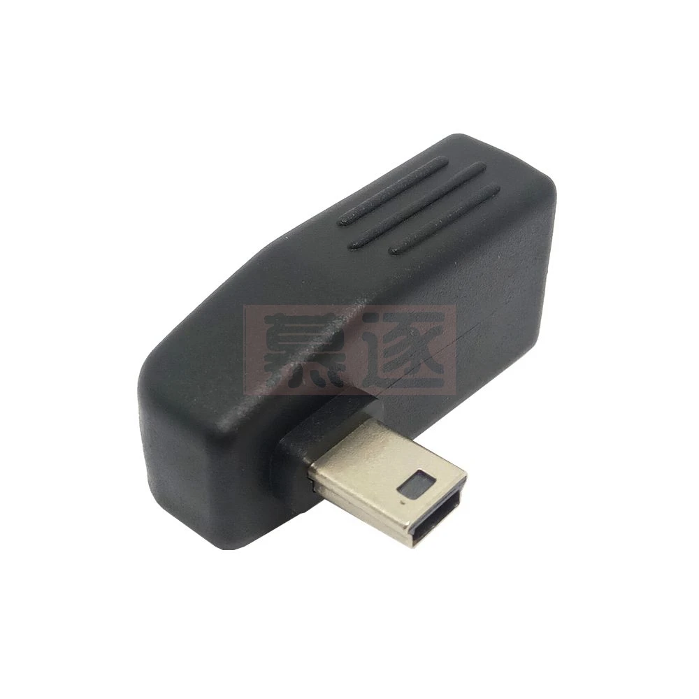 Mini USB 5 pines Morsettinlichen zu USB Weiblich 90 grad Winkel Konverter Stecker sincronización de datos adaptador OTG Dokument Auto MP3 MP4 tabletten mano
