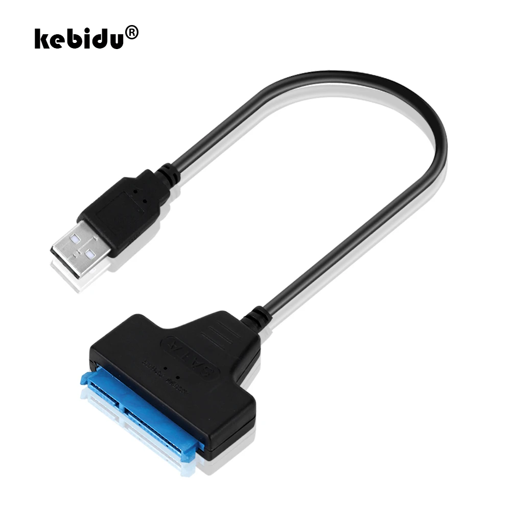 Kebidu-Cable USB 3,0 2,0 a Sata de alta velocidad, Adaptador convertidor de 22 Pines, 2, 5, 3,5 y 2,5 pulgadas, HDD, disco duro, DVD, CD y Rom