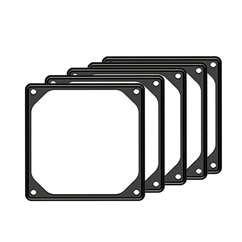Junta de ventilador de silicona antivibración, accesorio con silenciador reductor de ruido, almohadilla para PC, caja de ordenador, 5 piezas, 80mm, 92mm, 120mm, 140mm - imagen 2
