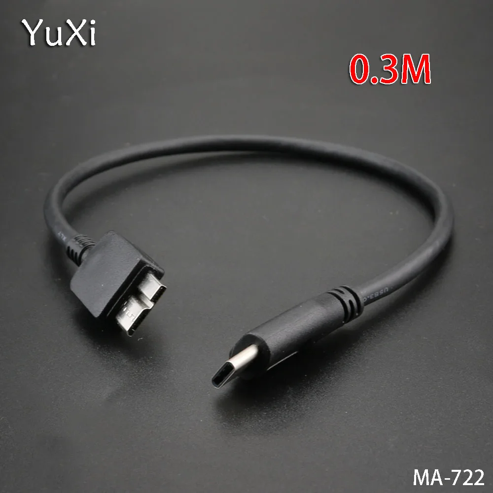 YuXi-cable de datos para disco duro externo, extensor de teléfono y PC, USB 0,3 tipo C a USB 3,1, Micro B, 1M/3,0 M - imagen 4
